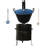 Perfect Home kotel na guláš smalt 60 l zabíjačkový kotlina KOV CLASSIC 53 cm poklice smalt 59 cm naběračka 350 ml a vařečka 60 cm BIG PARTY – Zboží Dáma