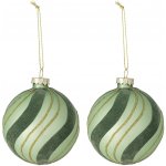 Bloomingville Vánoční ozdoba Sunita Green Glass – set 2 ks, zelená barva, sklo – Hledejceny.cz