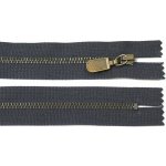 WICO Kovový zip no.3 nerozepínací 18cm tmavě modrý (staromosazné zoubky) ozdobný jezdec – Hledejceny.cz