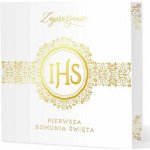 POZVÁNKA NA PŘIJÍMÁNÍ IHS ZLATÁ GLAMOUR 14X14 CM 1 KS – Zboží Mobilmania