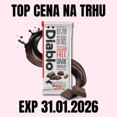 Diablo Hořká čokoláda bez cukru 85 g – Zboží Dáma