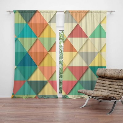 Sablio Závěs Trojúhelníky: 2ks 140x250cm – Hledejceny.cz