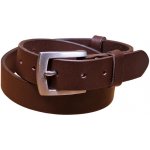 Zubíček Luxusní kožený opasek s nerezovou sponou Hnědá – Sleviste.cz