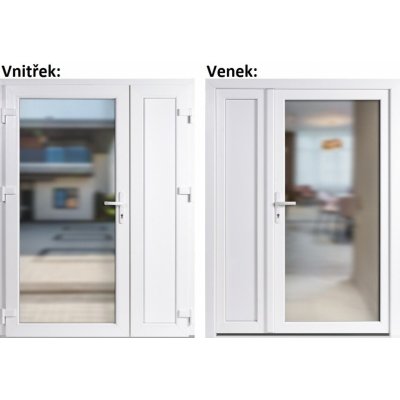Soft Dvoukřídlé vchodové 3/3 sklo Krizet + panel Bílá/bílá levé 130 x 200 cm – Hledejceny.cz