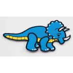 Nažehlovací záplata - Triceratops - modrý - rozměr 9,5 cm x 4,5 cm – Zboží Dáma