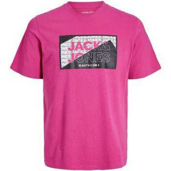 Jack&Jones pánské triko JCOLOGAN Standard Fit 12242492 pink yarrow