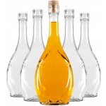 Glass Skleněná oválná vysoká láhev se zátkou 500 ml – Sleviste.cz