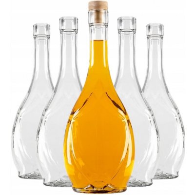Glass Skleněná oválná vysoká láhev se zátkou 500 ml – Sleviste.cz