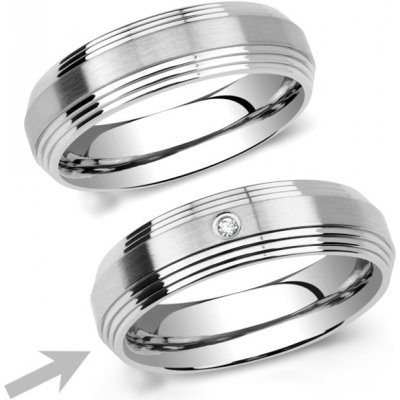 SILVEGO L´AMOUR prsten snubní pro ženy z chirugické oceli RRC2030-Z – Zboží Mobilmania