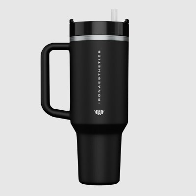 Iron Aesthetics termohrnek s brčkem City Tumbler 1200 ml černý – Sleviste.cz