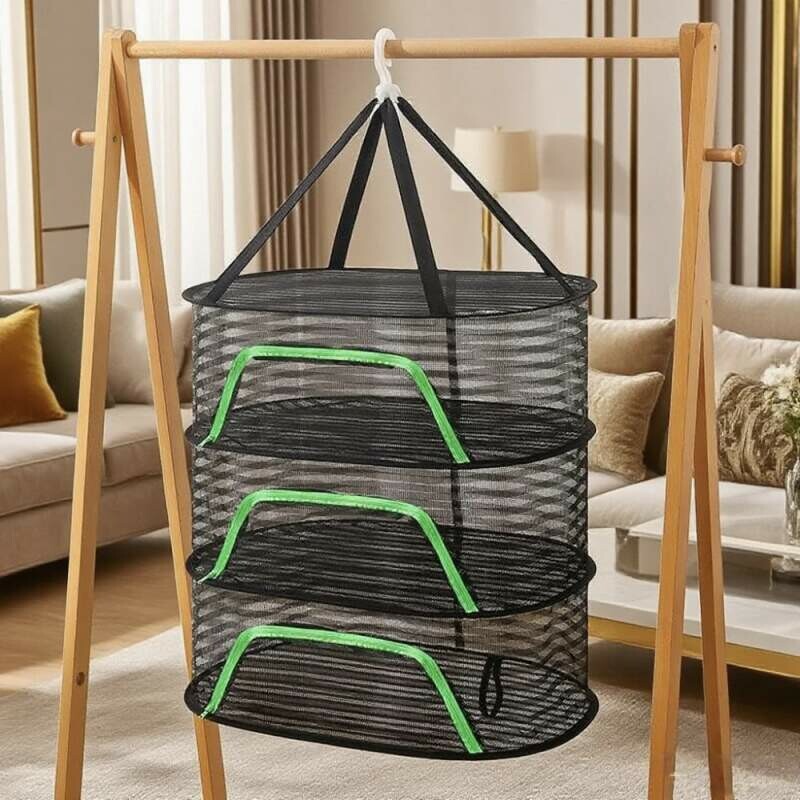 ELEMENTRIX STT357 Závěsná síť na sušení bylinek a hub 3 patra 50 × 70 cm