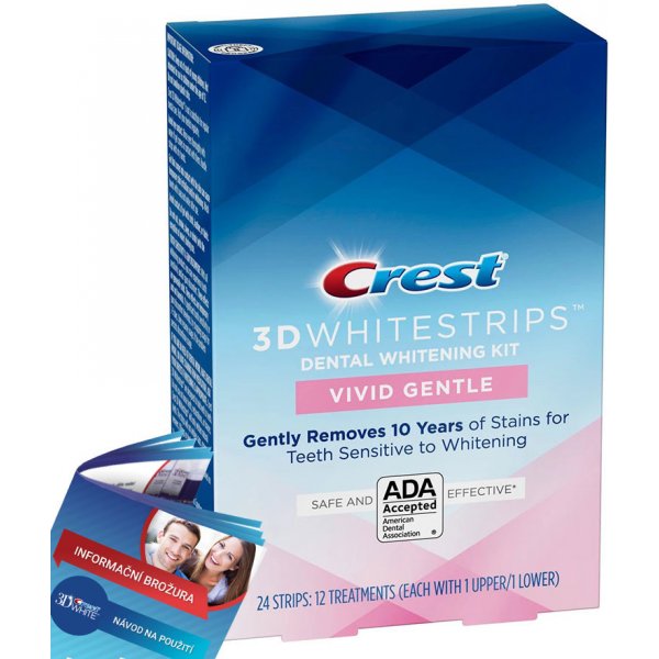 Procter & Gamble Bělicí pásky Crest 3D VIVID GENTLE na citlivé zuby 24 ks  od 1 690 Kč - Heureka.cz
