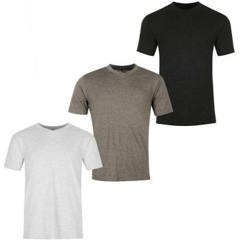 Donnay Three Pack V Neck T Shirt Mens GreyM/CharM/Blk