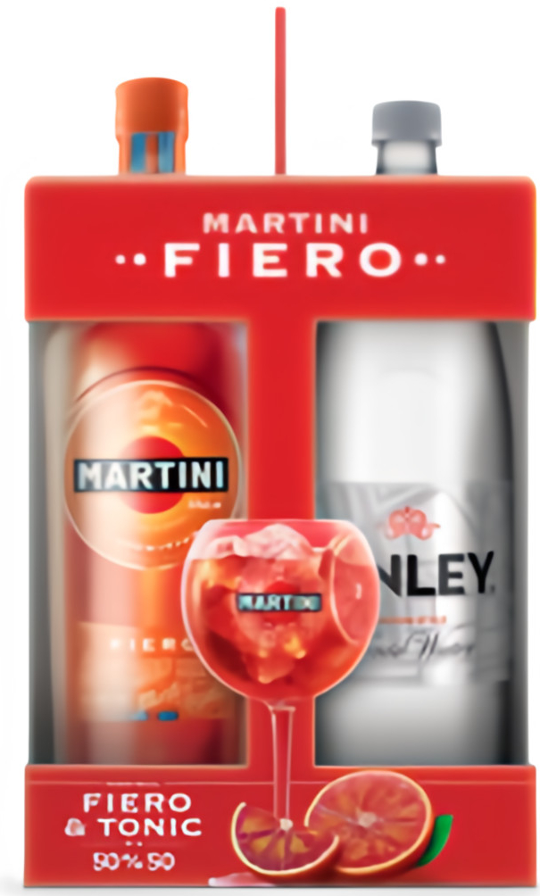 Martini Fiero 0,75 l + Kinley Tonic Water 1,5 l (dárkové balení)