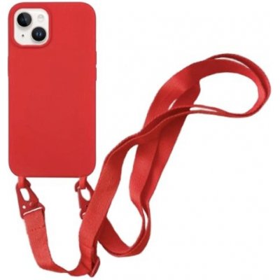 Pouzdro Appleking silikonové s nastavitelným popruhem iPhone 14 Plus - červené