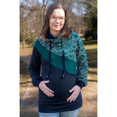 Jsem máma kojicí mikina Petrolejová mandala – Zboží Mobilmania