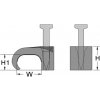 Hřebík 262249 Příchytka s hřebíčkem pro ploché kabely 9 - 18 mm, bílá, Haupa