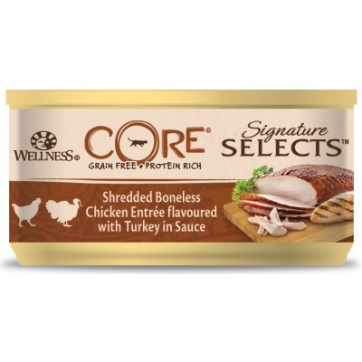 Wellness Core Signature Selects Shredded Boneless Chicken Entrée flavoured with Turkey in Sauce 79 g