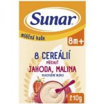 Sunar mléčná kaše 8 cereálií jahoda malina 210 g – Zboží Dáma