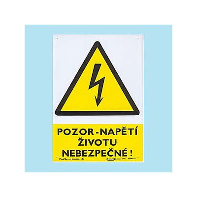 Pozor - napětí životu nebezpečné ! 210x297 mm - plast – Zbozi.Blesk.cz