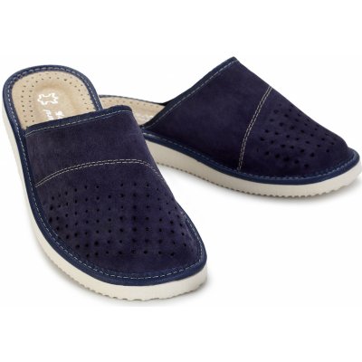 Wooline pánské pantofle semišové modré – Sleviste.cz