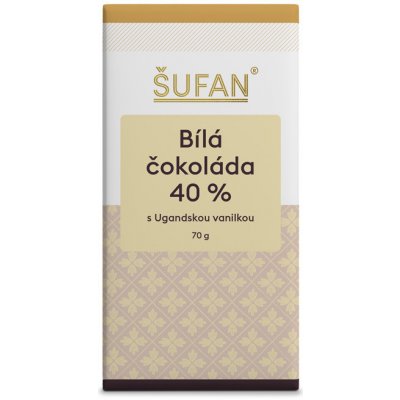 Šufan Bílá 40% čokoláda s ugandskou vanilkou 70 g – Zboží Dáma