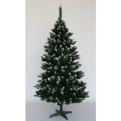 JAKS Vánoční stromek borovice zasněžená se šiškami 180 cm – Zboží Dáma