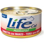 LifeCat Natural Adult Tuňák s hovězím masem 6 x 85 g – Hledejceny.cz