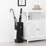 SONGMICS Stojan na deštníky čtvercový černý motiv kapky – Sleviste.cz