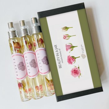 Elfeya cosmetics Mix suchých olejů s květy růže damašské na pleť, vlasy i tělo "Beauty in Jar" 3x75 ml