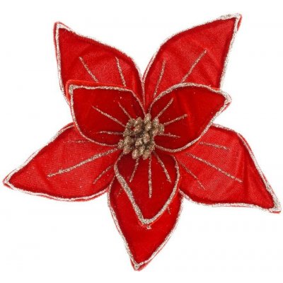 KS VIANOČNÁ RUŽA NA KLIPE ČER/ŠAM ZAMAT 20*20*6CM – Hledejceny.cz