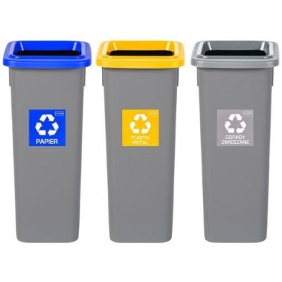 Fit Bin gray 3 x 53 l plast papír směsný odpad