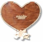 dřevěná svatební kniha hostu - srdce – Hledejceny.cz