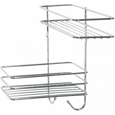 Polička koupelnová rohová 2 patra chrom 27x27x31,5cm AWD0050 – Zboží Dáma