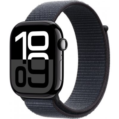 Apple Watch Series 10 46mm Cellular klavírně černý hliník s inkoustově fialovým provlékacím řemínkem MWY53QC/A – Zboží Mobilmania