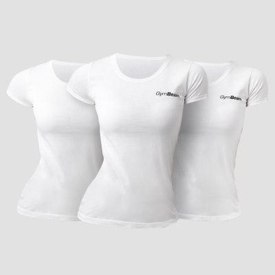 GymBeam Women‘s Basic T-Shirt 3pack White – Zboží Mobilmania