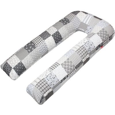 SCAMP Těhotenský polštář tvar U Patchwork šedá – Zboží Mobilmania