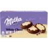 Sušenka Milka White Choco Mini Stars kakaové sušenky, mléčná náplň a bílá čokoláda 150 g