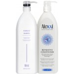ALOXXI Profesionální vlasová kosmetika Los Angeles Violet šampon 1000 ml a Rekonstrukční kondicionér 1000 ml – Zboží Mobilmania