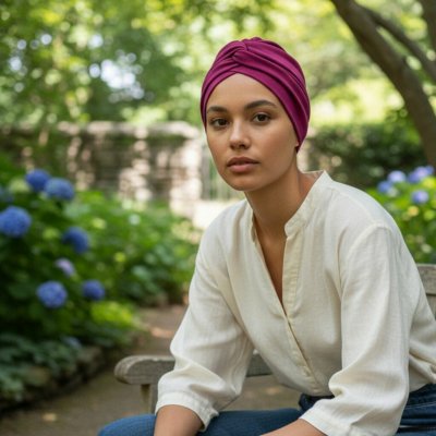 Ebbie bavlněný turban-style MALINOVÝ – Sleviste.cz