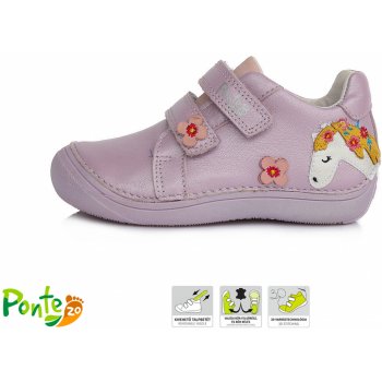 Ponte dětské kožené boty Ponté DA03-1-209A růžová / Koník