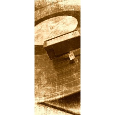WEBLUX 41262228 Samolepka na lednici fólie Music background Hudební pozadí vinylový hráč grunge ilustrace rozměry 80 x 200 cm