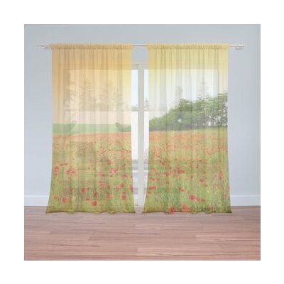 Sablio Záclony Pole vlčích máků: 2ks 150x250cm – Hledejceny.cz
