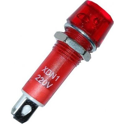 HADEX Kontrolka kulatá 230V s doutnavkou, červená do otvoru 10mm XDN1 | Zboží Auto