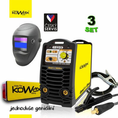 KOWAX GeniArc 160 EVO MMA/TIG SET03a - 3m Kabely + Kukla + Elektrody 2.5mm/2.5kg – Sleviste.cz