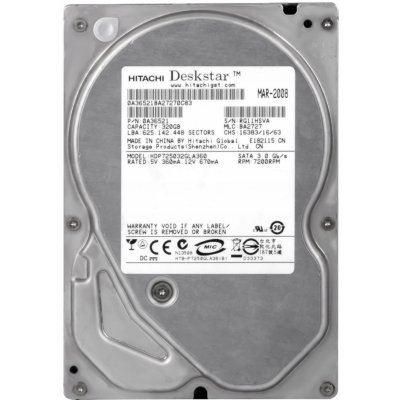 Hitachi 320GB, 3,5", SATAII, 7200rpm, 16MB, HDP725032GLA360