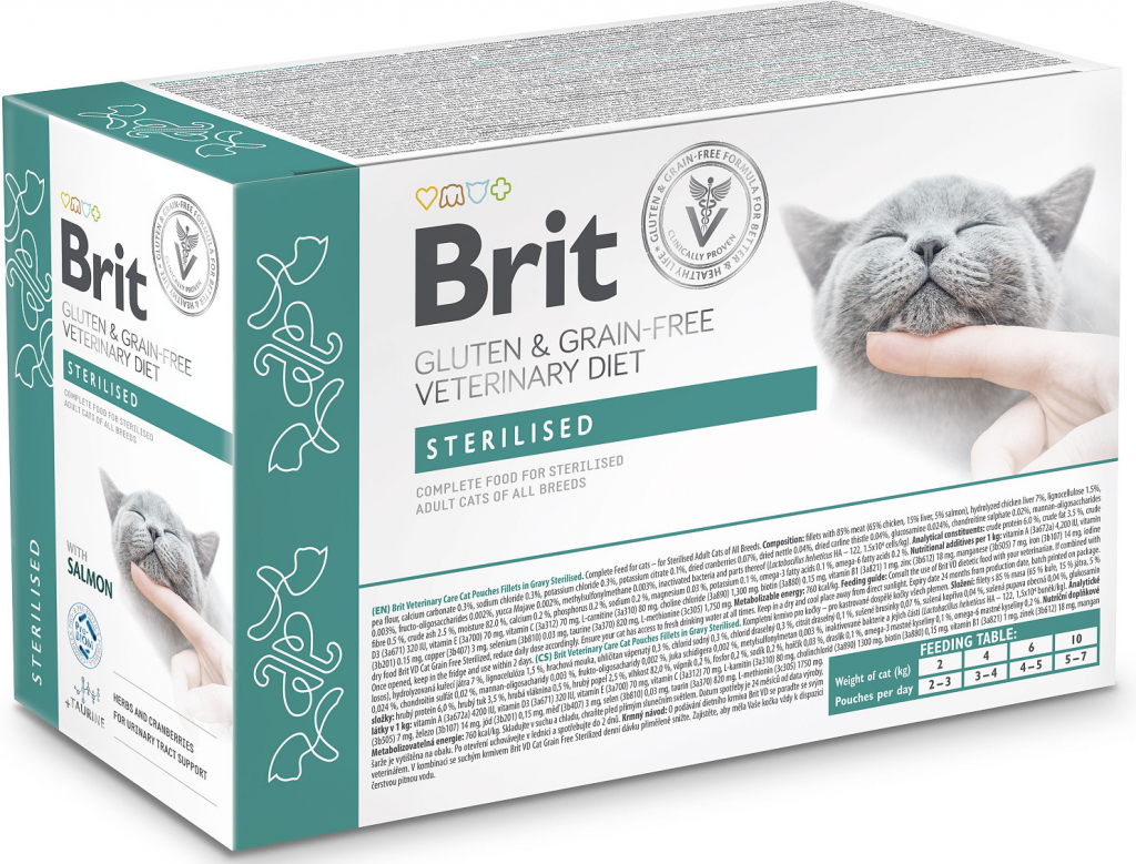 Brit VD Cat Pouch fillets in Gravy Sterilised 12 x 85 g