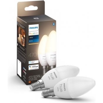 Philips Hue BT LED žárovka E14 5.5W teplá bílá 2 ks chytrá LED žárovka 470 lm 2700 K stmívatelná