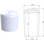 Kovoinox Vnější krytka PVC ø 18 x 18 mm, otvor 14 x 15 mm, bílá