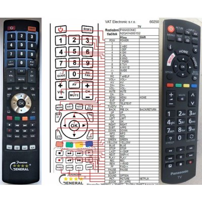 Dálkový ovladač General Panasonic N2QAYB001180 – Zboží Mobilmania